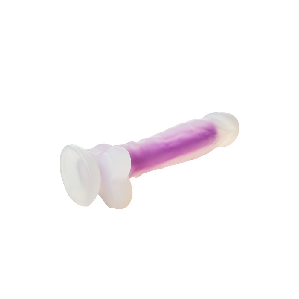 Светящийся фаллоимитатор Dream Toys RADIANT SOFT SILICONE GLOW IN THE DARK DILDO MEDIUM PURPLE