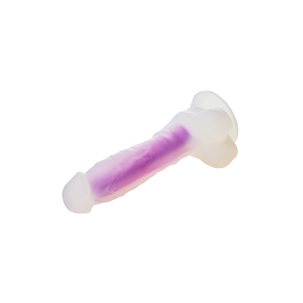 Светящийся фаллоимитатор Dream Toys RADIANT SOFT SILICONE GLOW IN THE DARK DILDO MEDIUM PURPLE