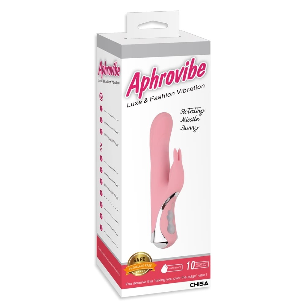 Вибратор кролик Chisa Aphrovibe Rotating Missile Bunny, розовый