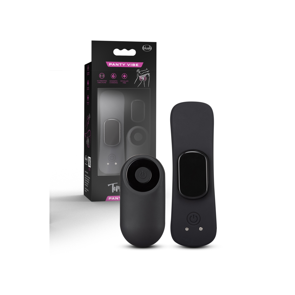Мощный вибратор для трусиков с дистанционным управлением TEMPTASIA REMOTE CONTROL PANTY VIBE BLACK