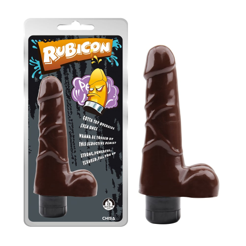 Вибратор реалистичный с мошонкой Chisa Rubicon, коричневый