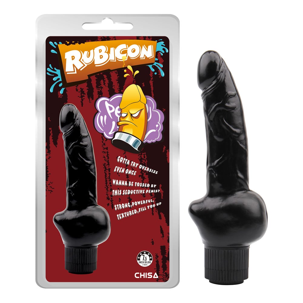 Вибратор реалистичный Chisa Rubicon на батарейках, черный, 19 х 3.7 см