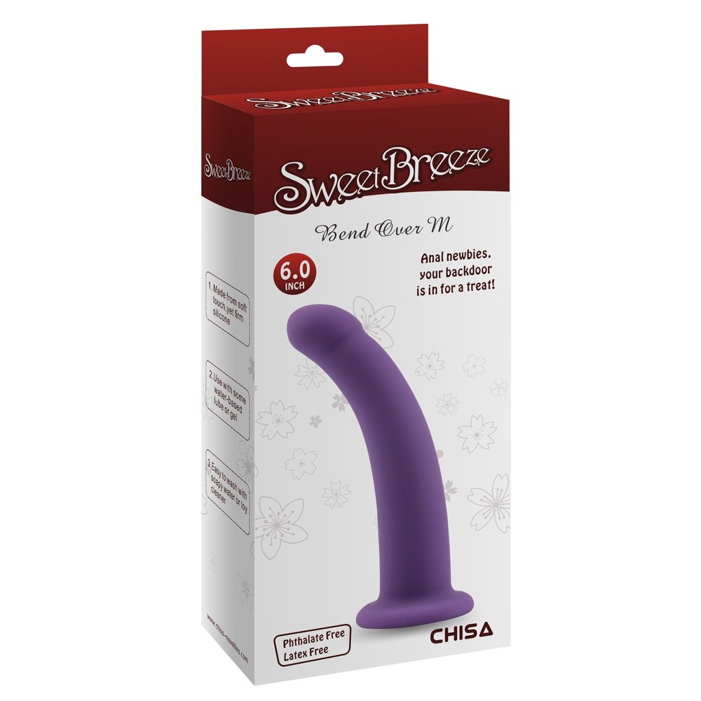Насадка для страпона нереалистичная Chisa Sweet Breeze BEND OVER M, фиолетовая