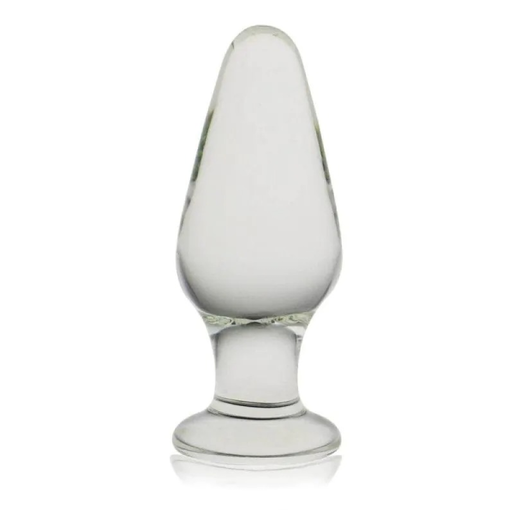 Стеклянная анальная пробка 4,3" Lovetoy Glass Romance Clear