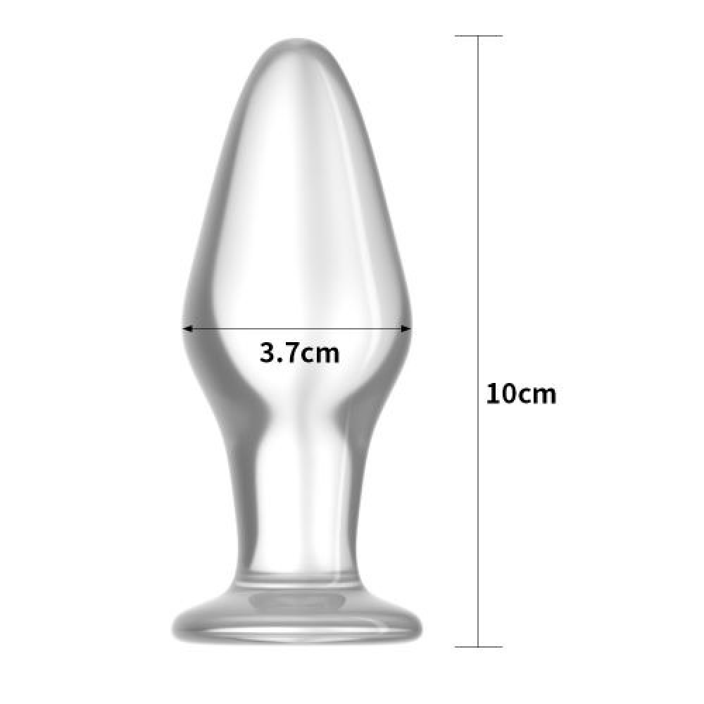 Стеклянная анальная пробка 4,3" Lovetoy Glass Romance Clear