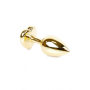 Анальная пробка с камнем Plug-Jewellery Gold Heart PLUG- Red размер S