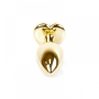 Анальная пробка с камнем Plug-Jewellery Gold Heart PLUG- Red размер S