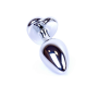 Анальная пробка с камнем Plug-Jewellery Silver Heart PLUG- Red размер S