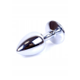 Анальная пробка с камнем Plug-Jewellery Silver PLUG- Pink размер S
