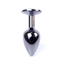 Анальная пробка с камнем Plug-Jewellery Dark Silver PLUG- Pink размер S