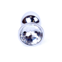 Анальная пробка с камнем Plug-Jewellery Silver PLUG- Clear размер S