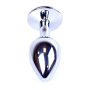 Анальная пробка с камнем Plug-Jewellery Silver PLUG- Clear размер S