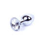 Анальная пробка с камнем Plug-Jewellery Silver PLUG- Clear размер S