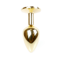 Анальная пробка с камнем Plug-Jewellery Gold PLUG- Red размер S