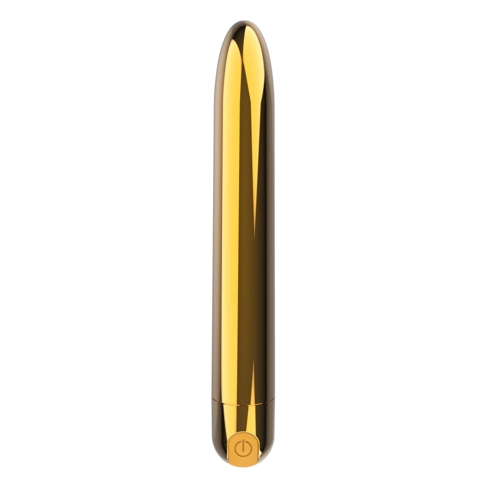 Вибропуля Ultra Power Bullet USB Glossy Gold 10 режимов вибрации