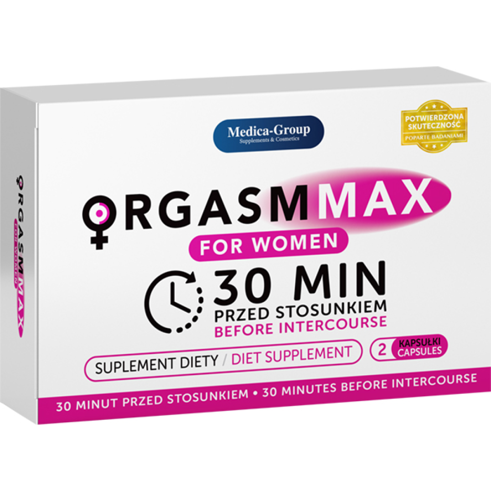 Таблетки ORGASM MAX оргазм и либидо женщин, (цена за упаковку,2 капсулы)