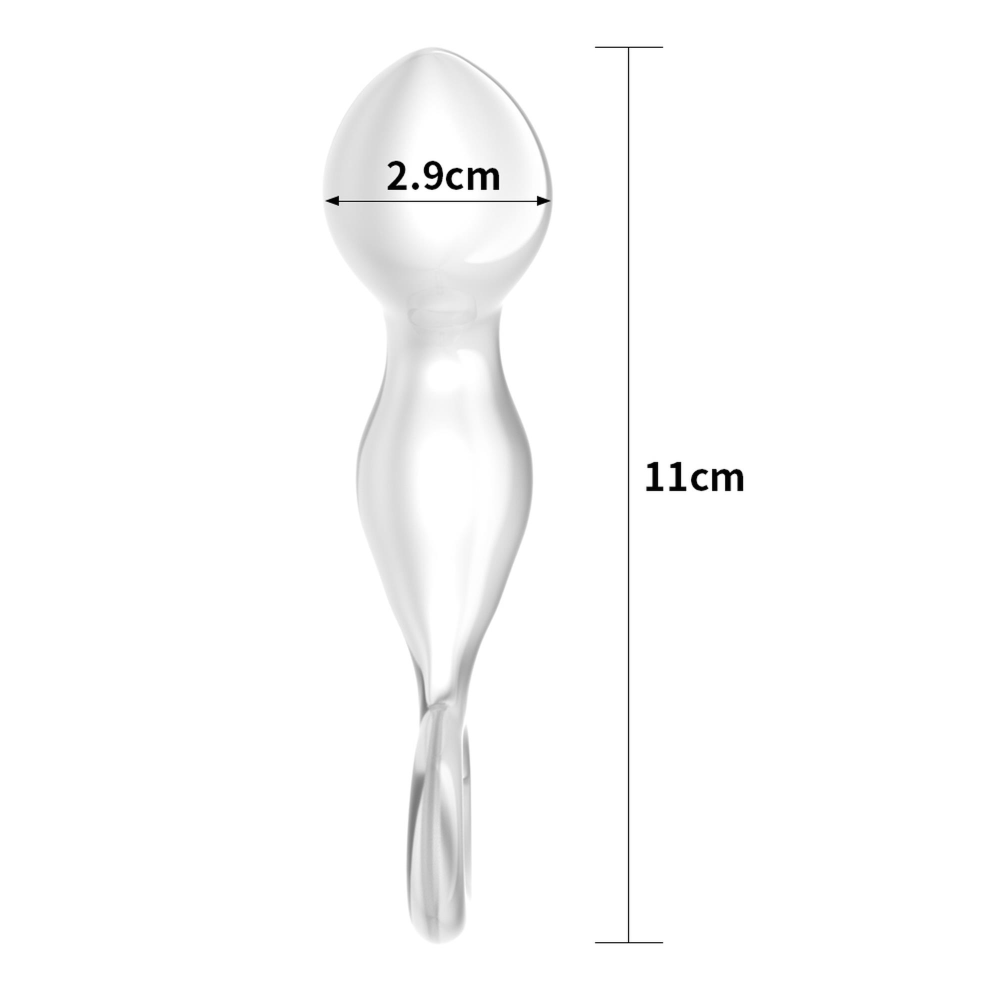 Стеклянная Анальная пробка 4,5" Glass Romance Clear