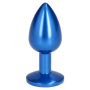 Анальная пробка с камнем голубая Plug Pleasure Night размер S