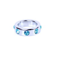 Эрекционное кольцо Boss Series Metal Cock Ring with Light Blue Diamonds Medium