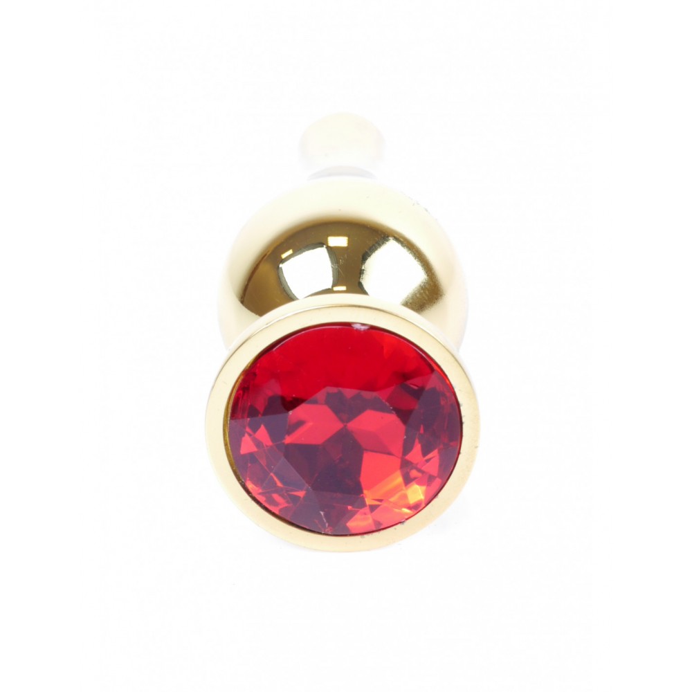 Анальная пробка с красным камнем Plug-Jewellery Gold BUTT PLUG- Red