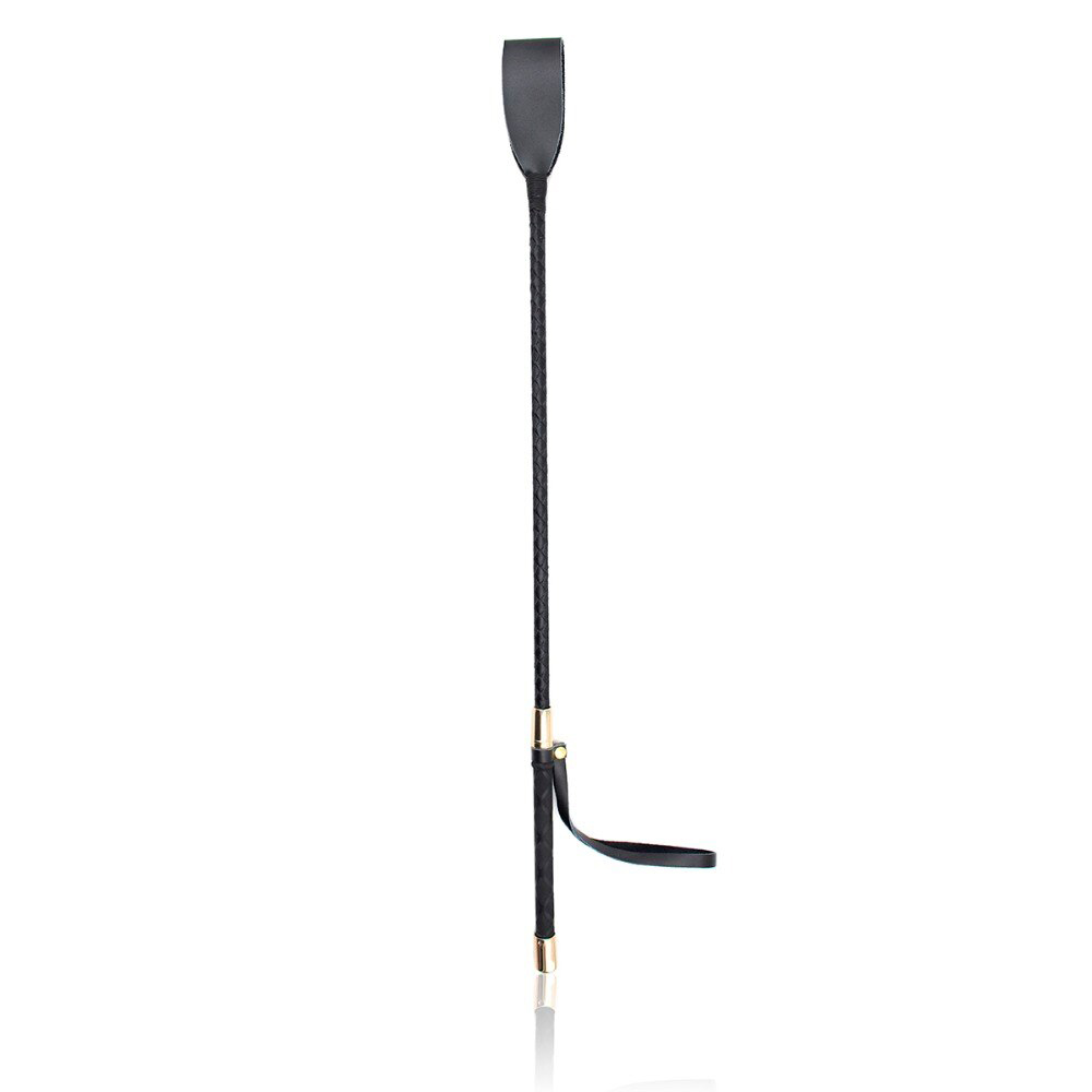 Стек кожа DS Fetish чорный golden tip