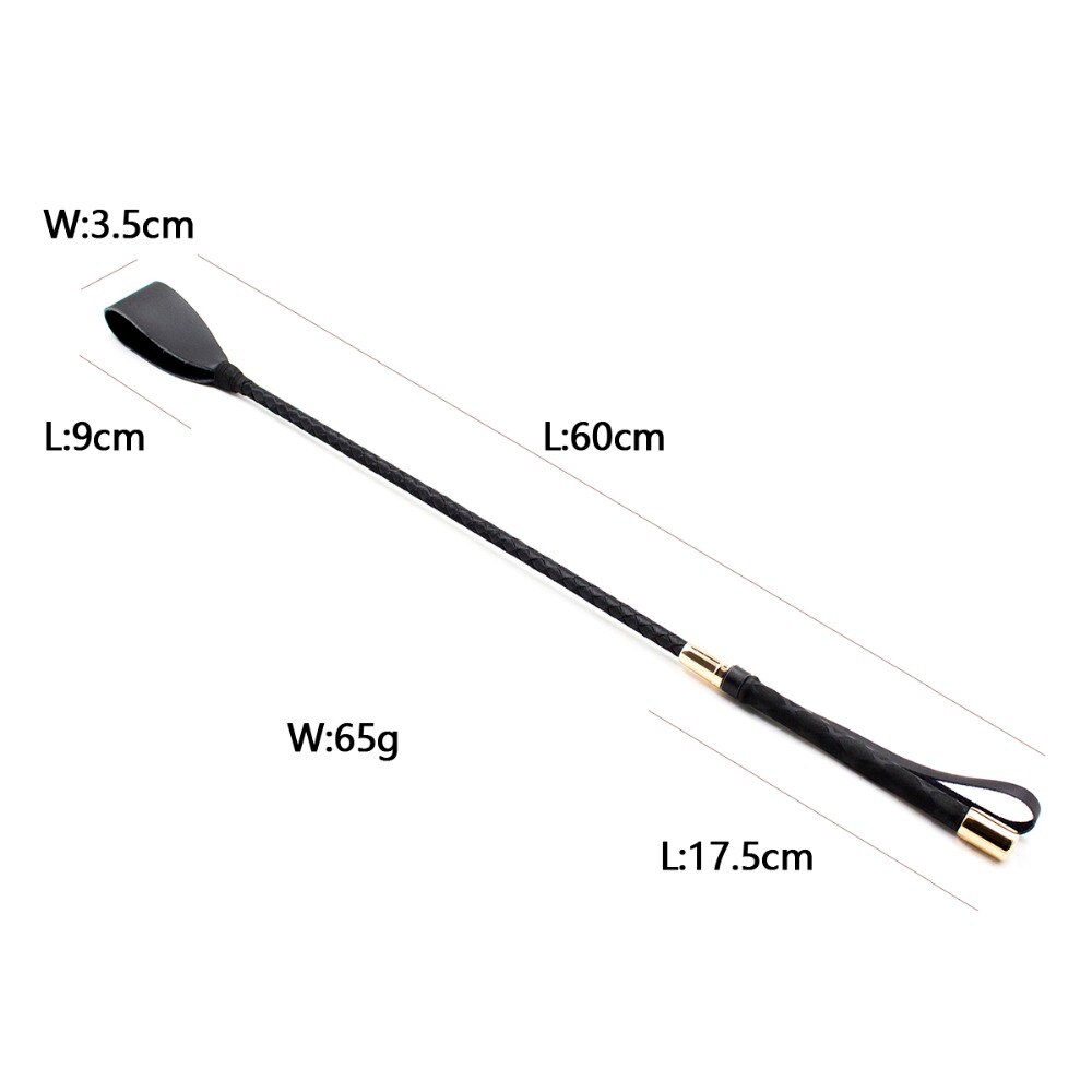 Стек кожа DS Fetish чорный golden tip