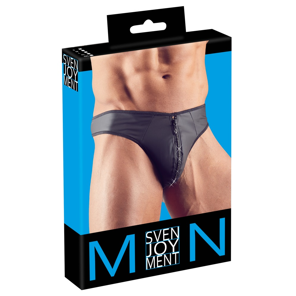 Мужские стринги со стразами по молнии Sven Joy Ment Men's String, черный, L