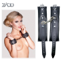 Наручники кожаные Zado FETISH с металлическими застежками, черные