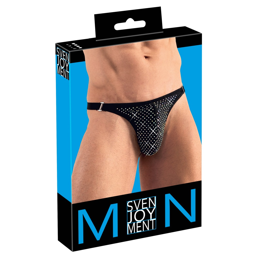 Мужские стринги со стразами Sven Joy Ment Men's String, черный, L