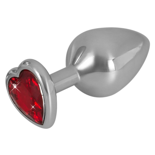 Анальная металлическая пробка You2Toys Diamond Butt Plug с красным камнем, Large