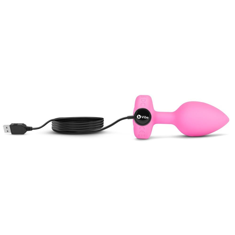Анальная пробка с вибрацией и пультом управления B-Vibe Vibrating Heart Plug S/M Pink