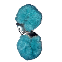 Наручники DS Fetish Plush handcuffs, металл с мехом, голубой