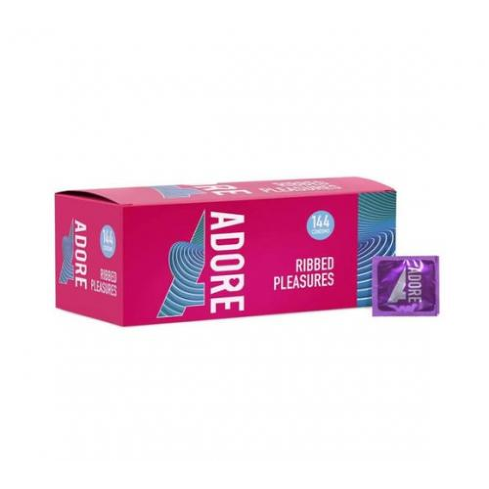 Ребристые презервативы Pasante Adore Ribbed Pleasure, 144 шт