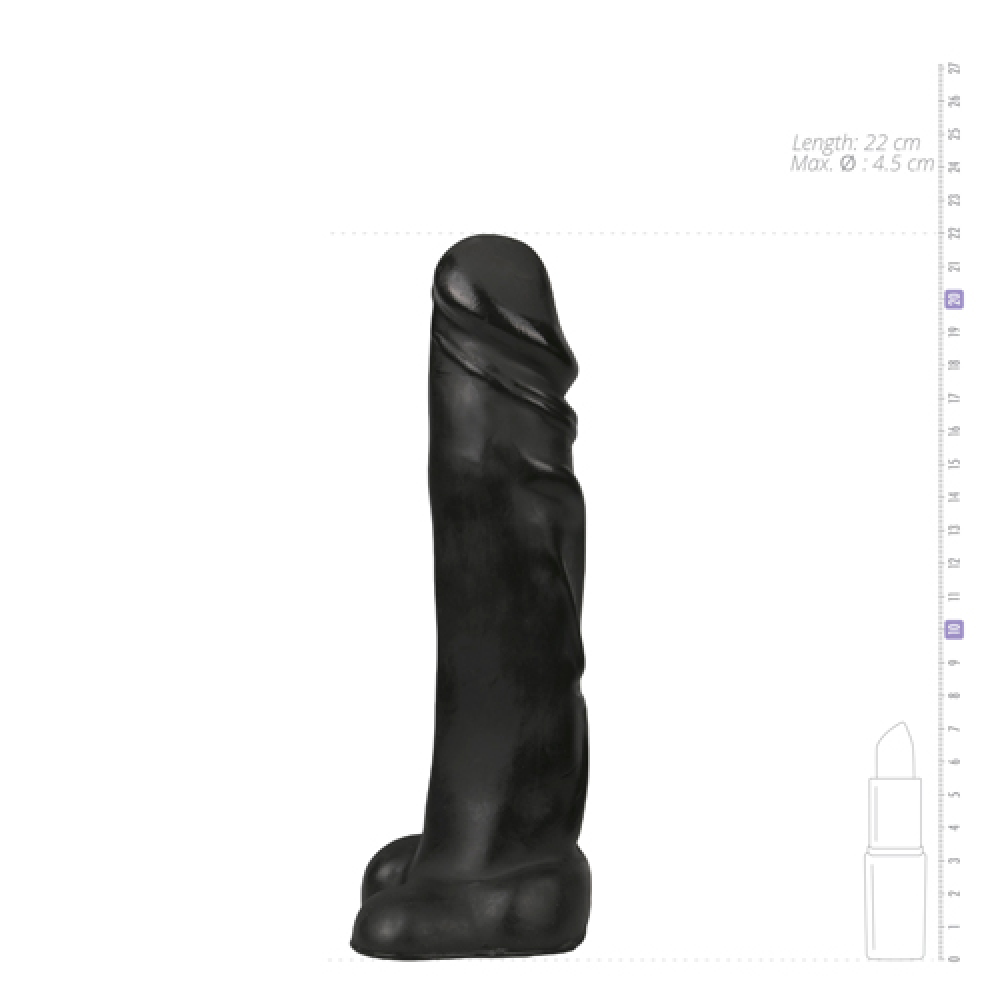 Большой фаллоимитатор All Black AB02 черный, 22 см