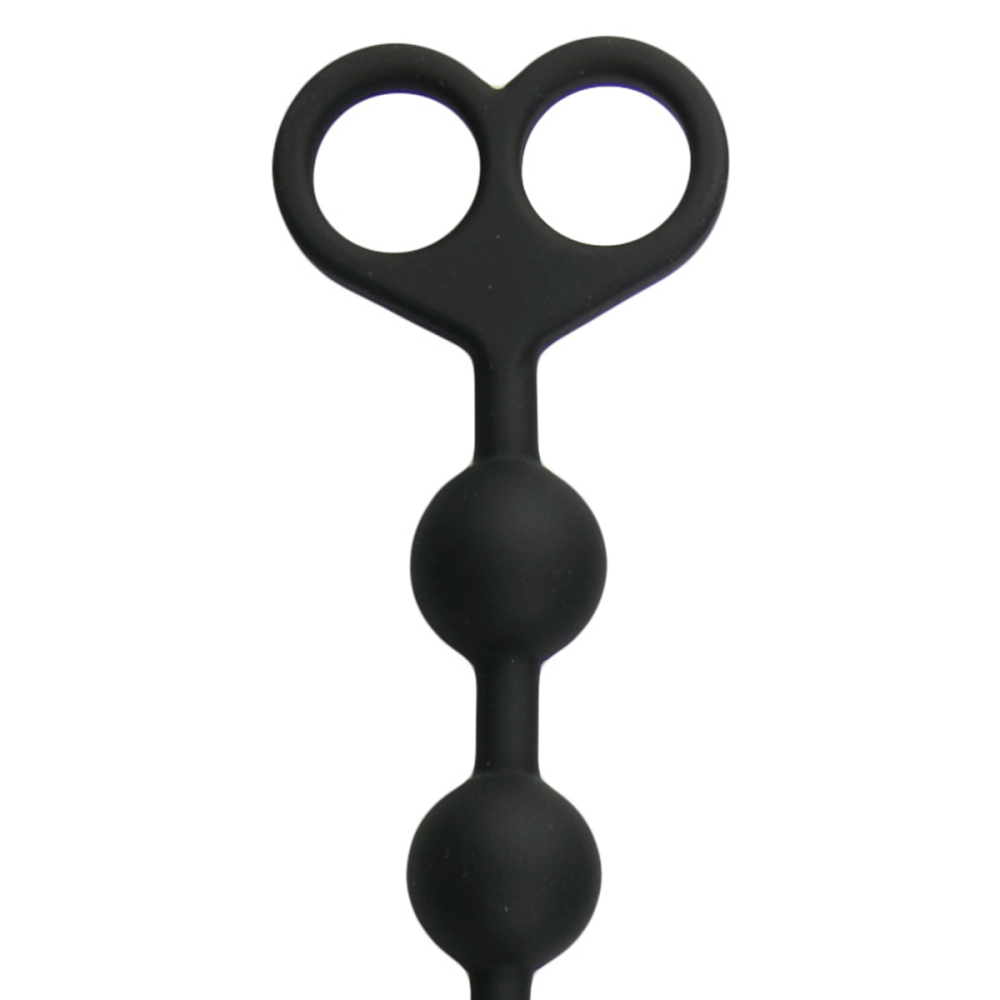 ET106BLK Анальные бусы Long Anal Beads черные, 33.5 см x 2.5 см