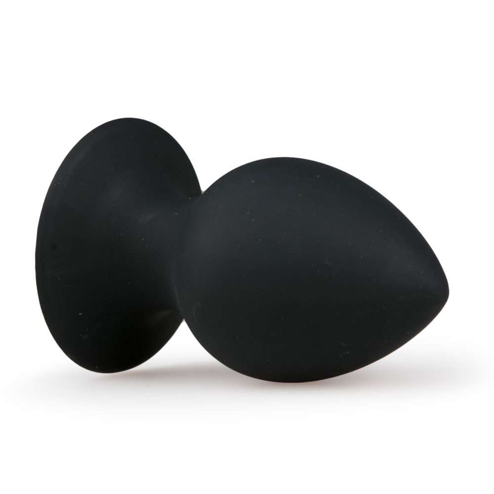 Анальная пробка с присоской Round Butt Plug черная, 8.5 см х 4 см