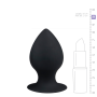 Анальная пробка с присоской Round Butt Plug черная, 8.5 см х 4 см