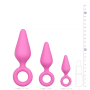 Набор анальных пробок Easytoys Pink Buttplugs With Pull Ring - Set
