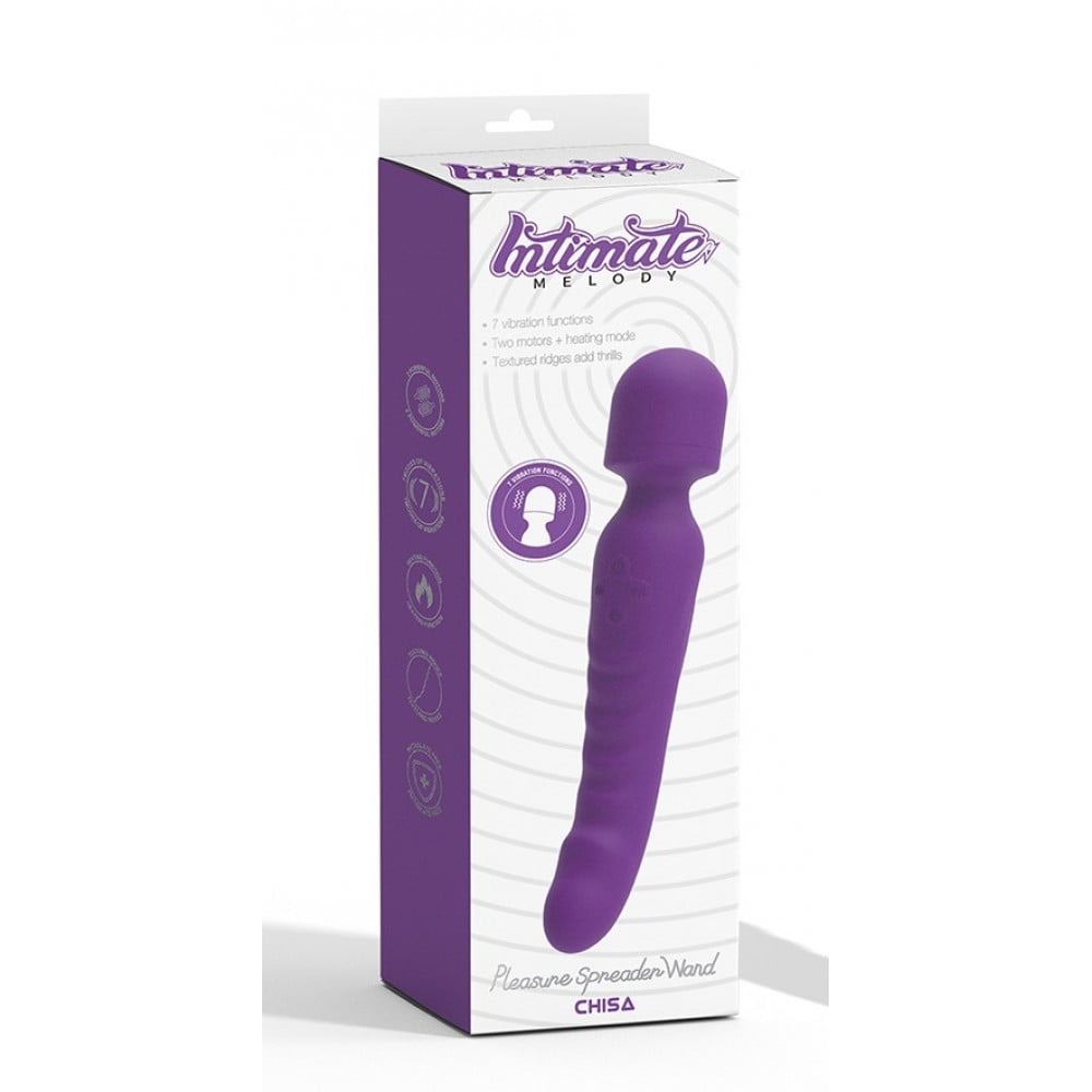 Двухсторонний вибратор микрофон Chisa Intimate Melody Pleasure Spreader Wand с подогревом,фиолетовый