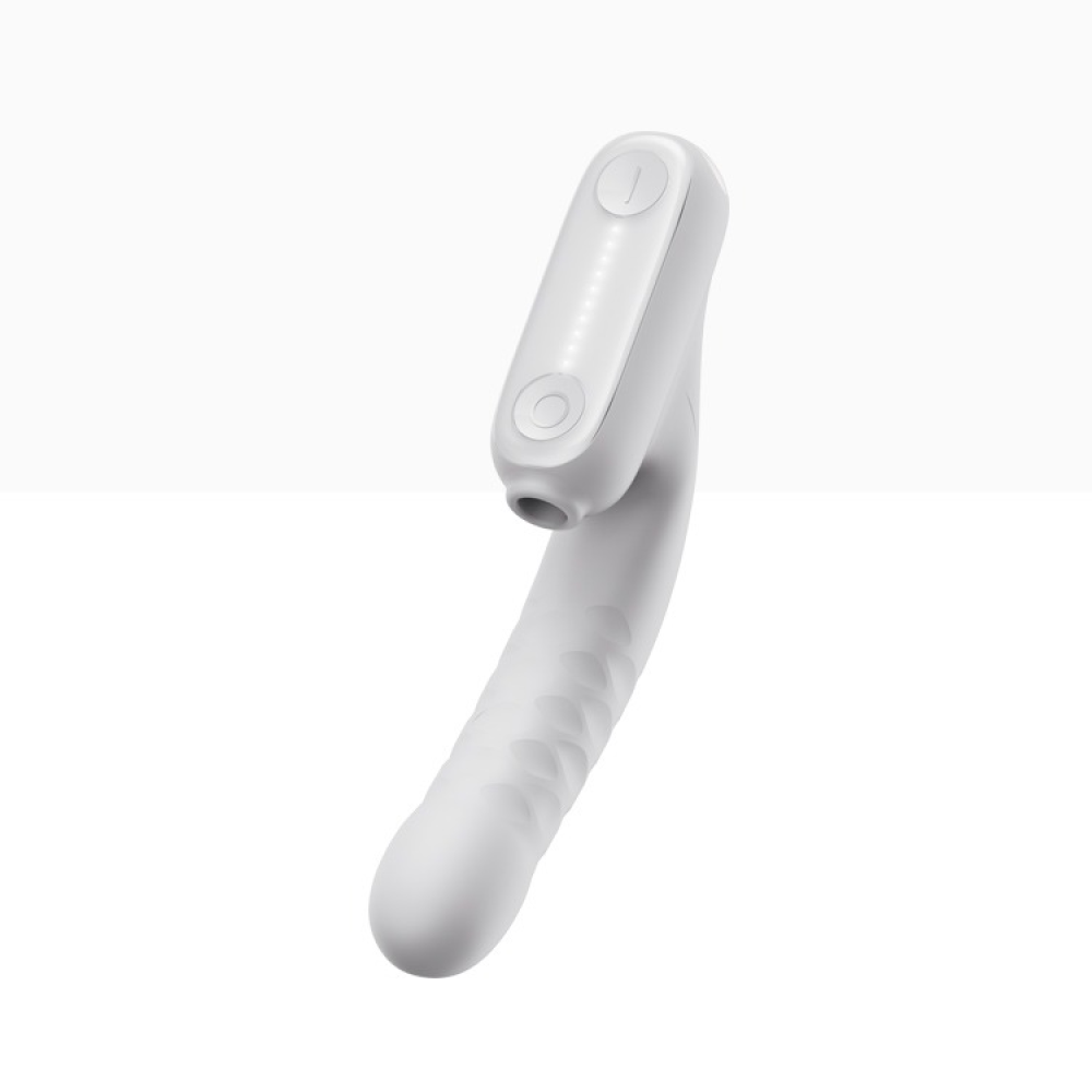 Бесконтактный вибратор-стимулятор c фрикциями Qingnan No.7 Thrusting with Suction White