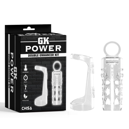 Набор рельефных насадок на член Chisa GK Power Double Enhancer Kit с открытой головкой