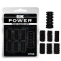 Набор рельефных насадок на член Chisa GK Power, черный, 7 шт.