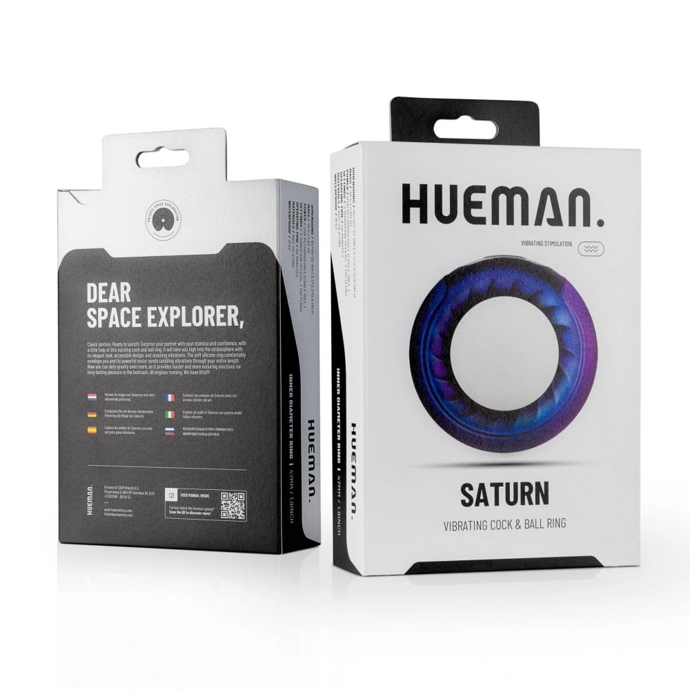 Эрекционное кольцо с вибрацией Hueman Saturn Vibrating Cock/Ball Ring