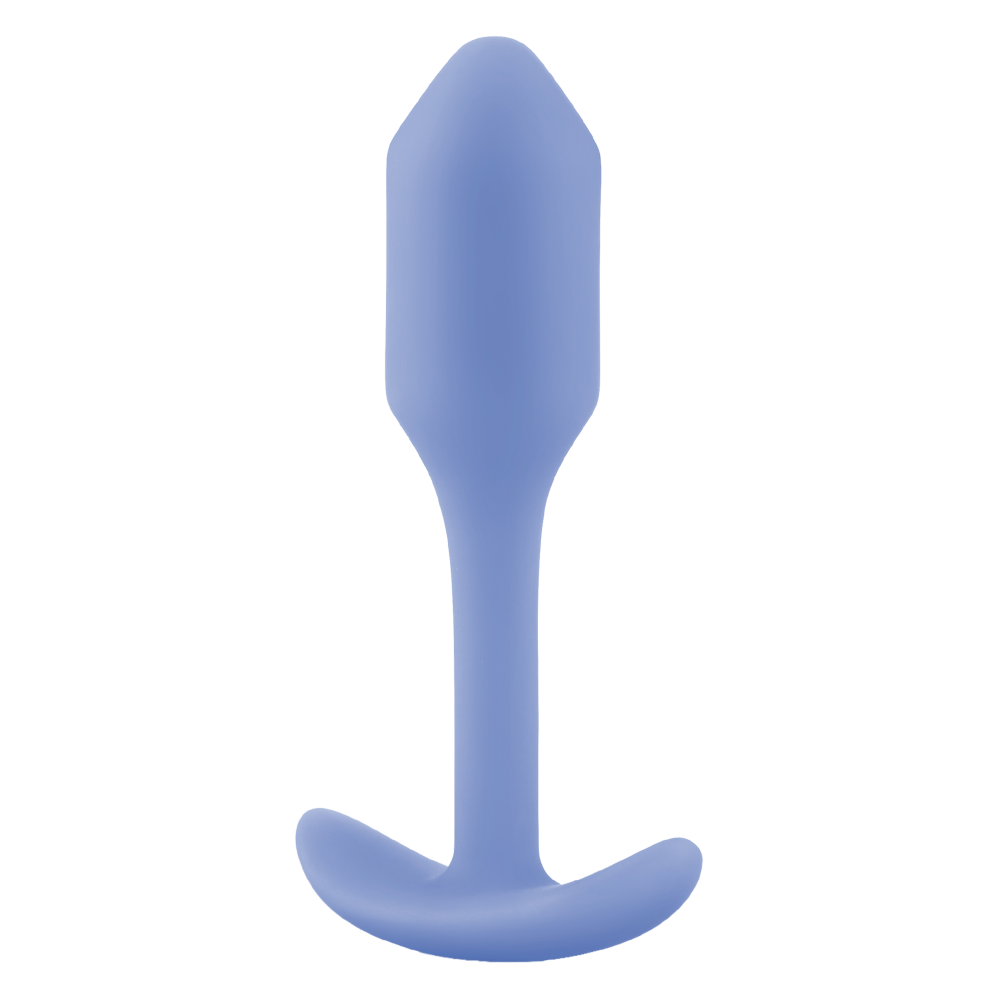 Анальная пробка со смещенным центром тяжести, S, B-vibe Snug Plug 1 фиолетовая, 8.6 х 2.2 см