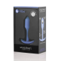 Анальная пробка со смещенным центром тяжести, S, B-vibe Snug Plug 1 фиолетовая, 8.6 х 2.2 см