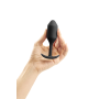 Анальная пробка со смещенным центром тяжести B-Vibe Snug Plug 2, силиконовая, черная