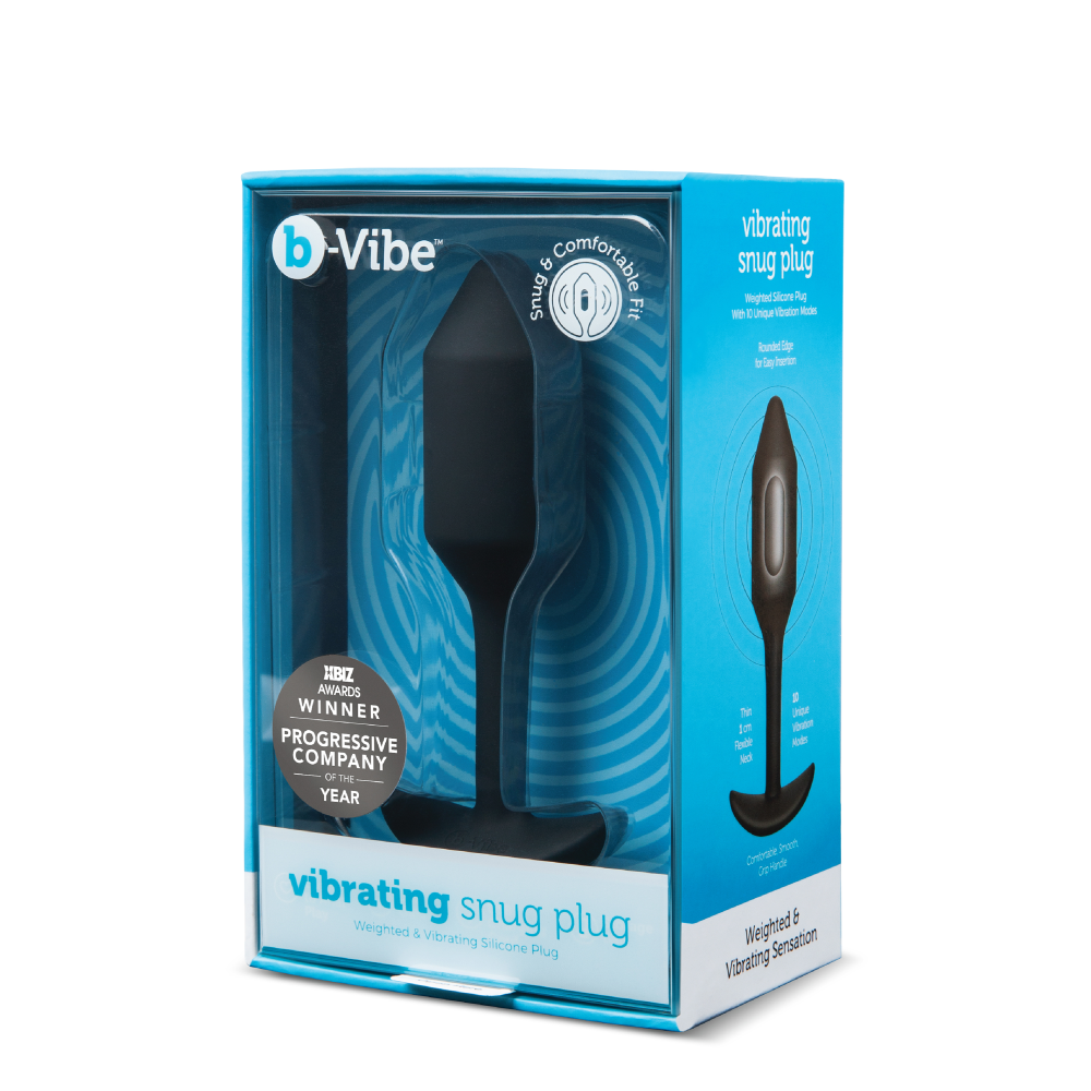 Анальная пробка с вибрацией Snug Plug 2 B-Vibe, силиконовая, черная
