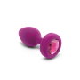 Анальная пробка с вибрацией B-Vibe Vibrating Jewel Plug S/M Pink Ruby, силиконовая, розовая