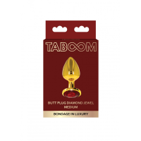 Анальная металлическая пробка M (Medium) с камнем красного цвета Butt Plug With Diamond Jewel Taboom