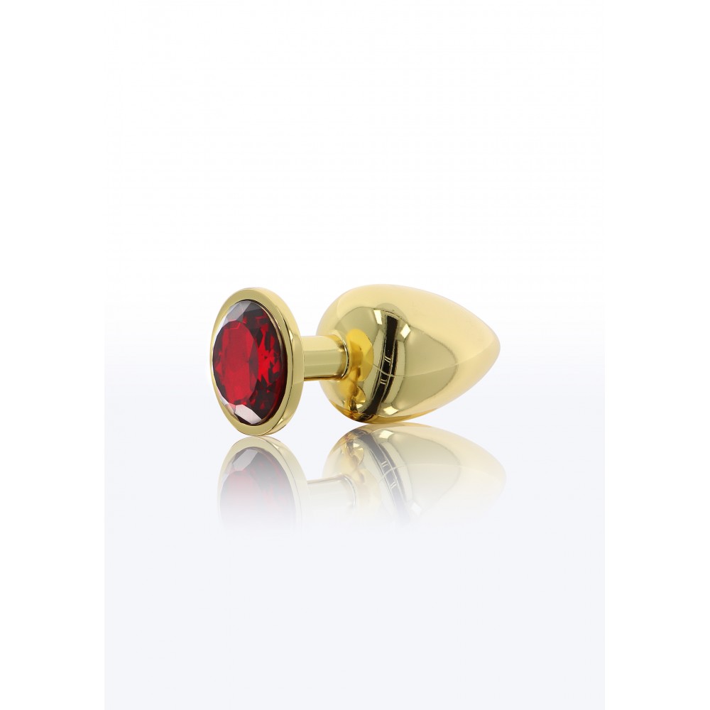Анальная металлическая пробка M (Medium) с камнем красного цвета Butt Plug With Diamond Jewel Taboom